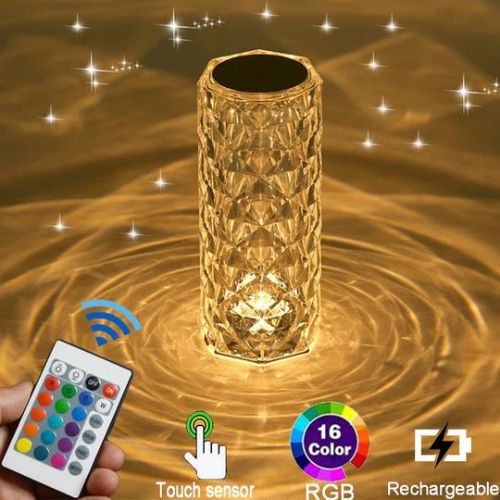 Crystal rose lamp with 16 color LED glow
