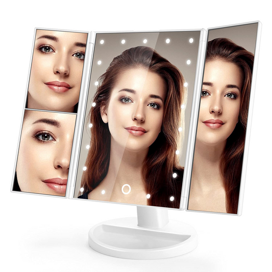 Tri-fold Makeup Mirror with Lights