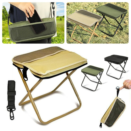 Foldable backpack stool with storage