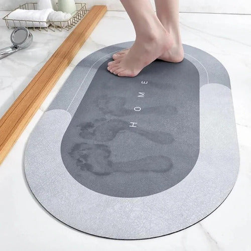 Absorbent non-slip floor mat with quick-dry velvet surface and anti-slip rubber base for kitchen or bathroom

