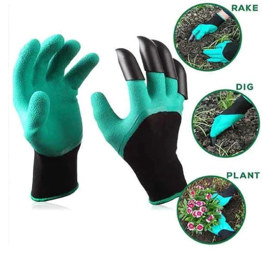 Gardening gloves with claws for digging