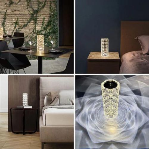 3D acrylic table lamp with touch dimming control