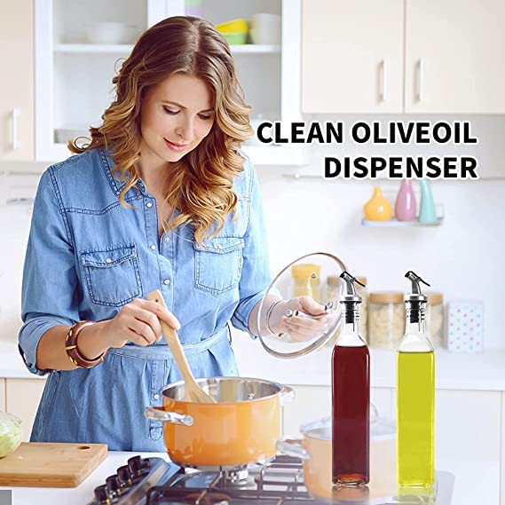Transparent measuring oil bottle for cooking