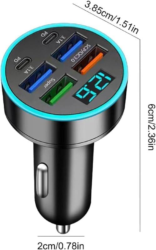 Super Fast 6 In 1 Car Charger 