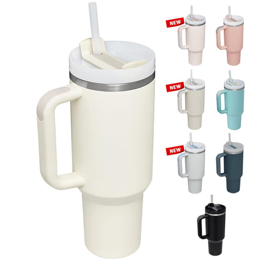 40oz Stainless Steel Vacuum Insulated Tumbler with Straw and Lid – Splash-Proof Travel Mug