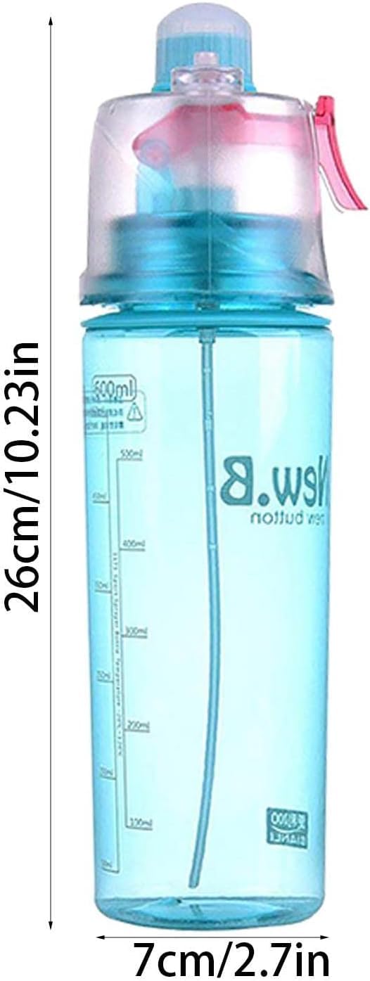 Leak-proof 600ml water bottle with spray nozzle

