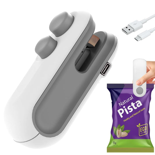 2-in-1 mini rechargeable heat sealer and cutter for food bags

