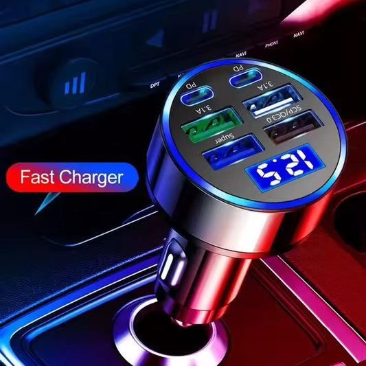 Super Fast 6 In 1 Car Charger 