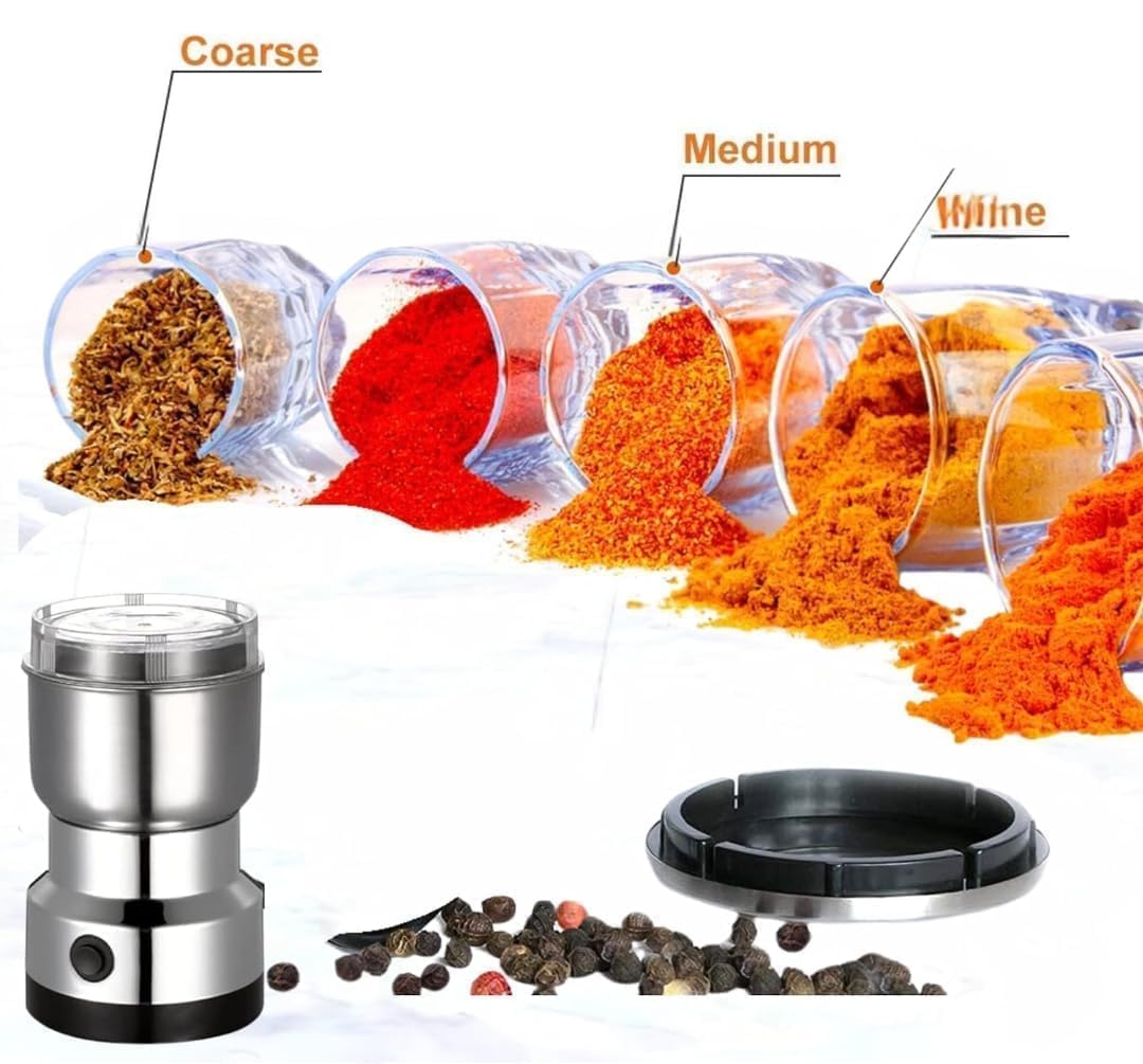 Stainless Steel Multifunctional Grinder for Spices & Coffee – Compact & Portable