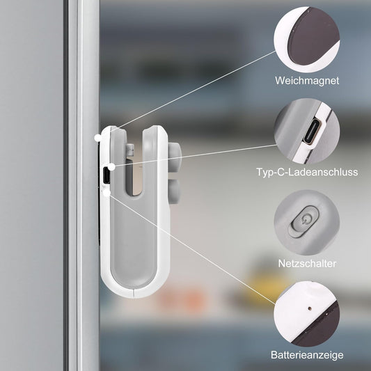 Close-up of a device with labeled components on a blurred background