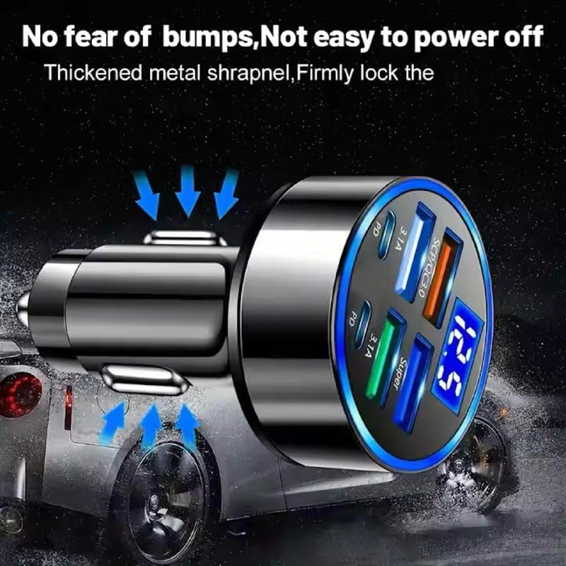 Super Fast 6 In 1 Car Charger 