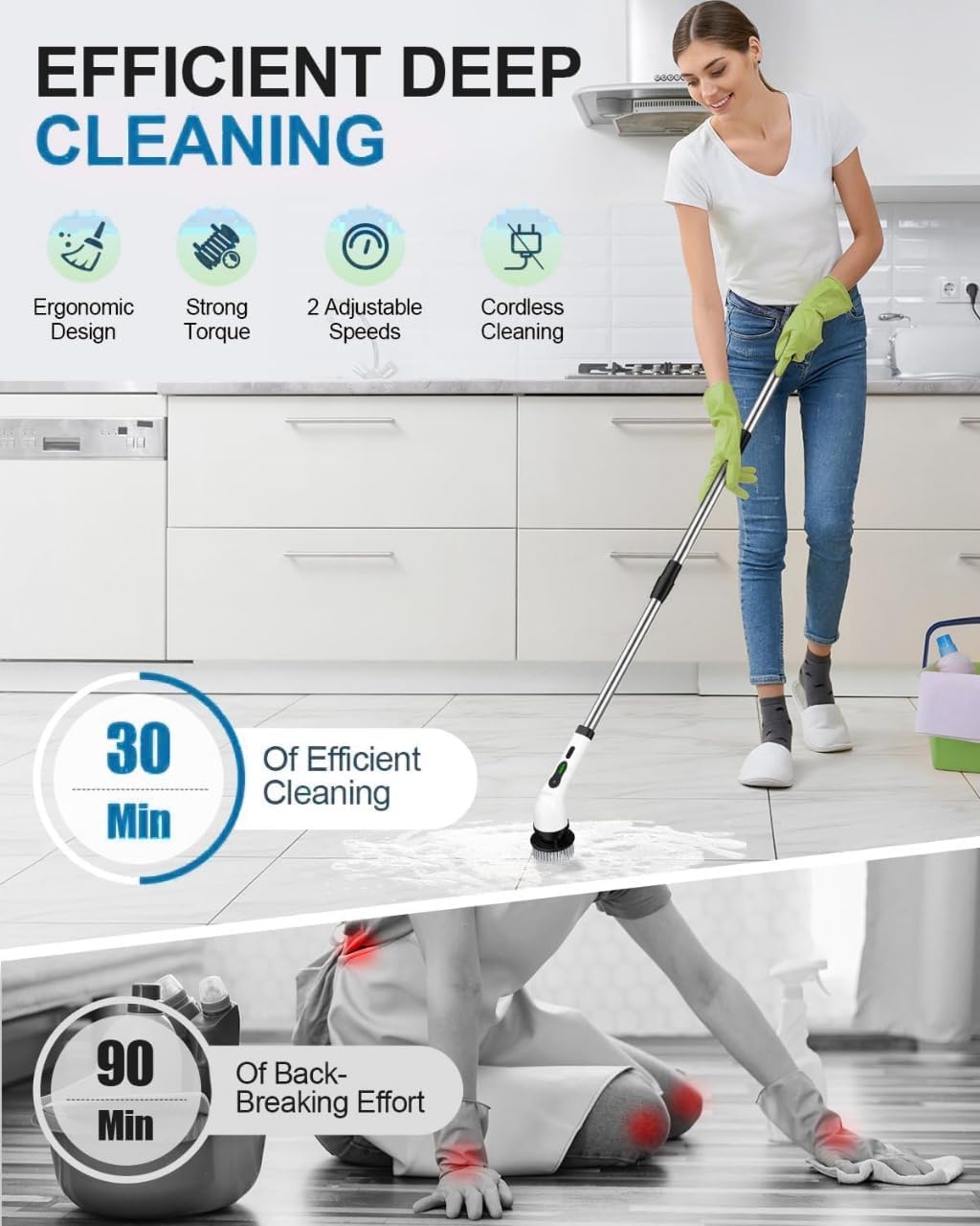 Cordless Electric Spin Scrubber