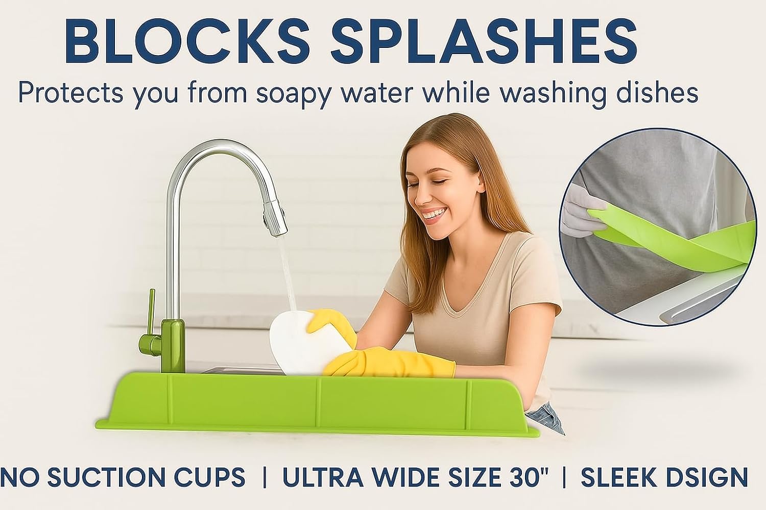 kitchen sink splash guard features