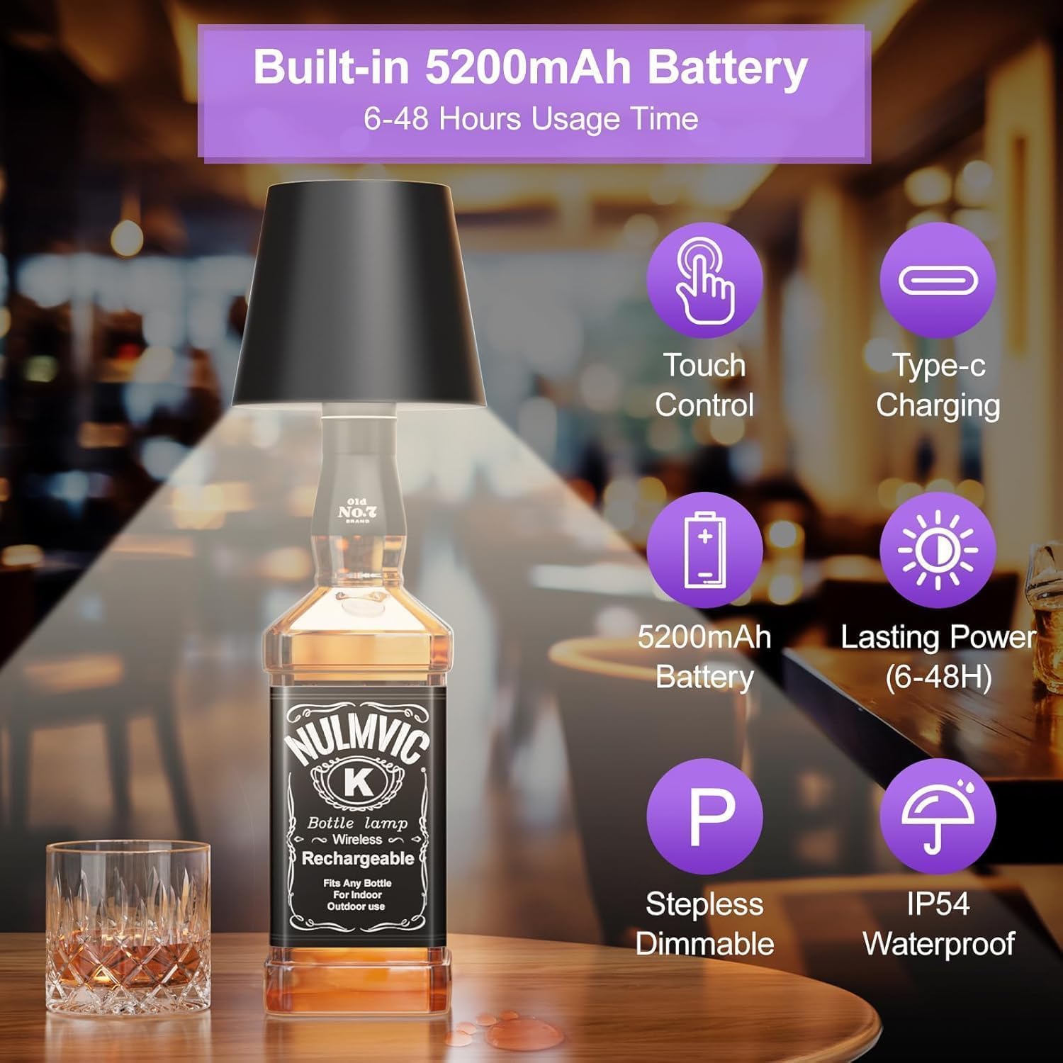 Wireless Bottle Lamp Features