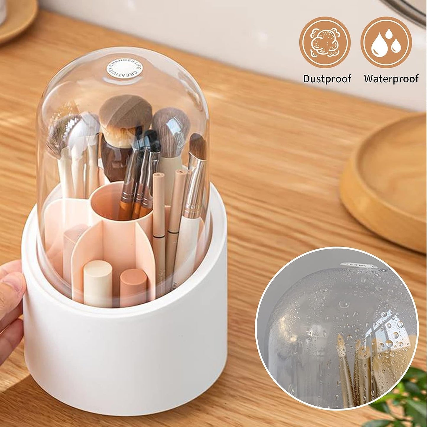 360 Rotating Makeup Brush Holder