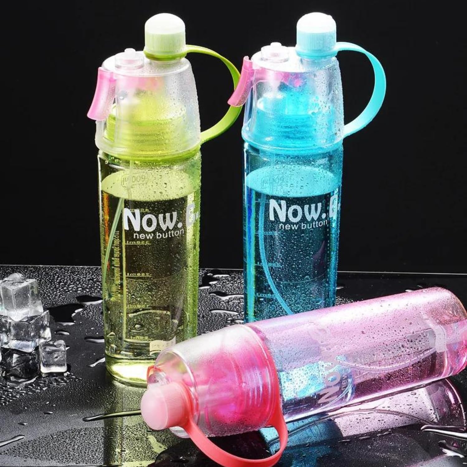 Portable BPA-free water bottle with spray function

