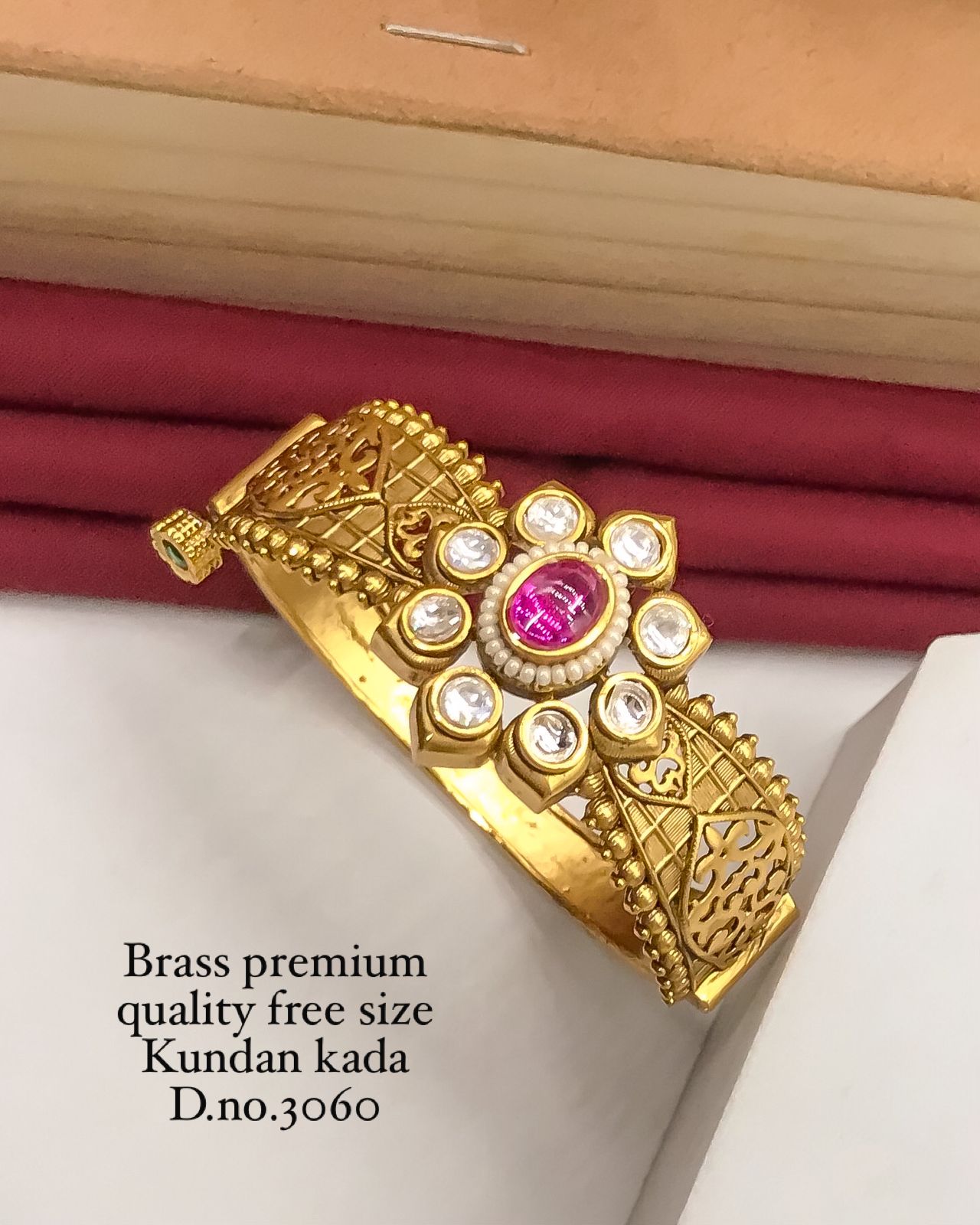 Brass Premium Quality Kundan Kada